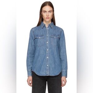 Rag & Bone Jean Corbet Cornwall Western Style Denim Shirt. 100% cotton. Size L.